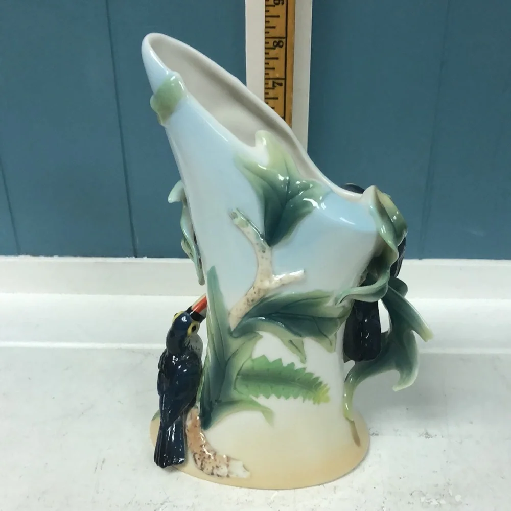 Franz Toucan Tucan Paradise Calls 3D 9” Vase Tropical Rainforest theme‎